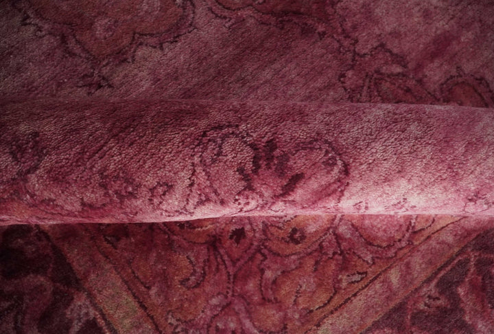 Overdyed Wool 8x11 Maroon and Brown Traditional Hand Tufted Wool Area Rug - The Rug Decor