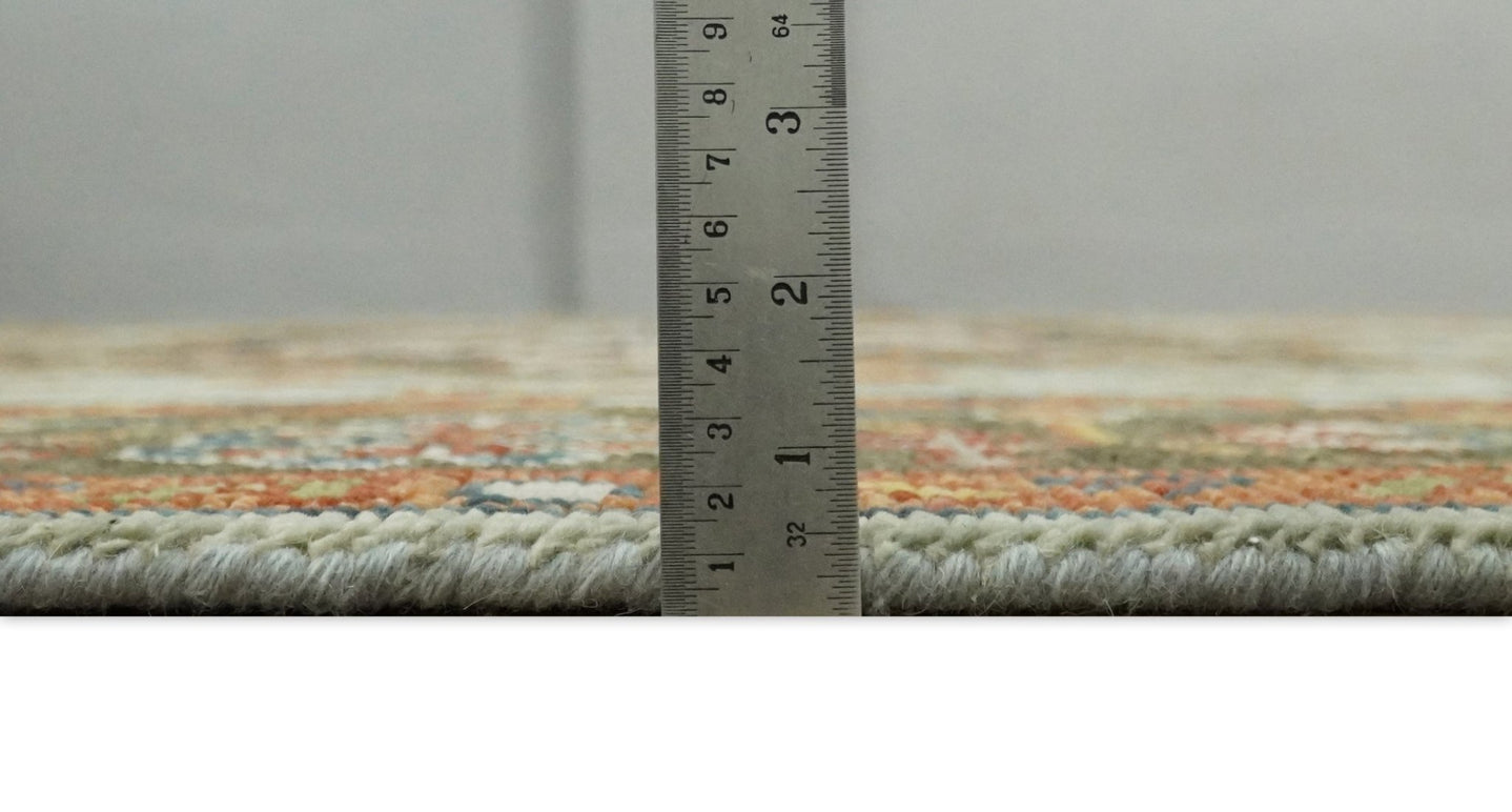 Oversize 5x8, 6x9, 8x10, 9x12, 10x14 and 12x15 Brown and Blue Traditional Persian Eclectic Hand Knotted Area Rug | TRDCP205 - The Rug Decor