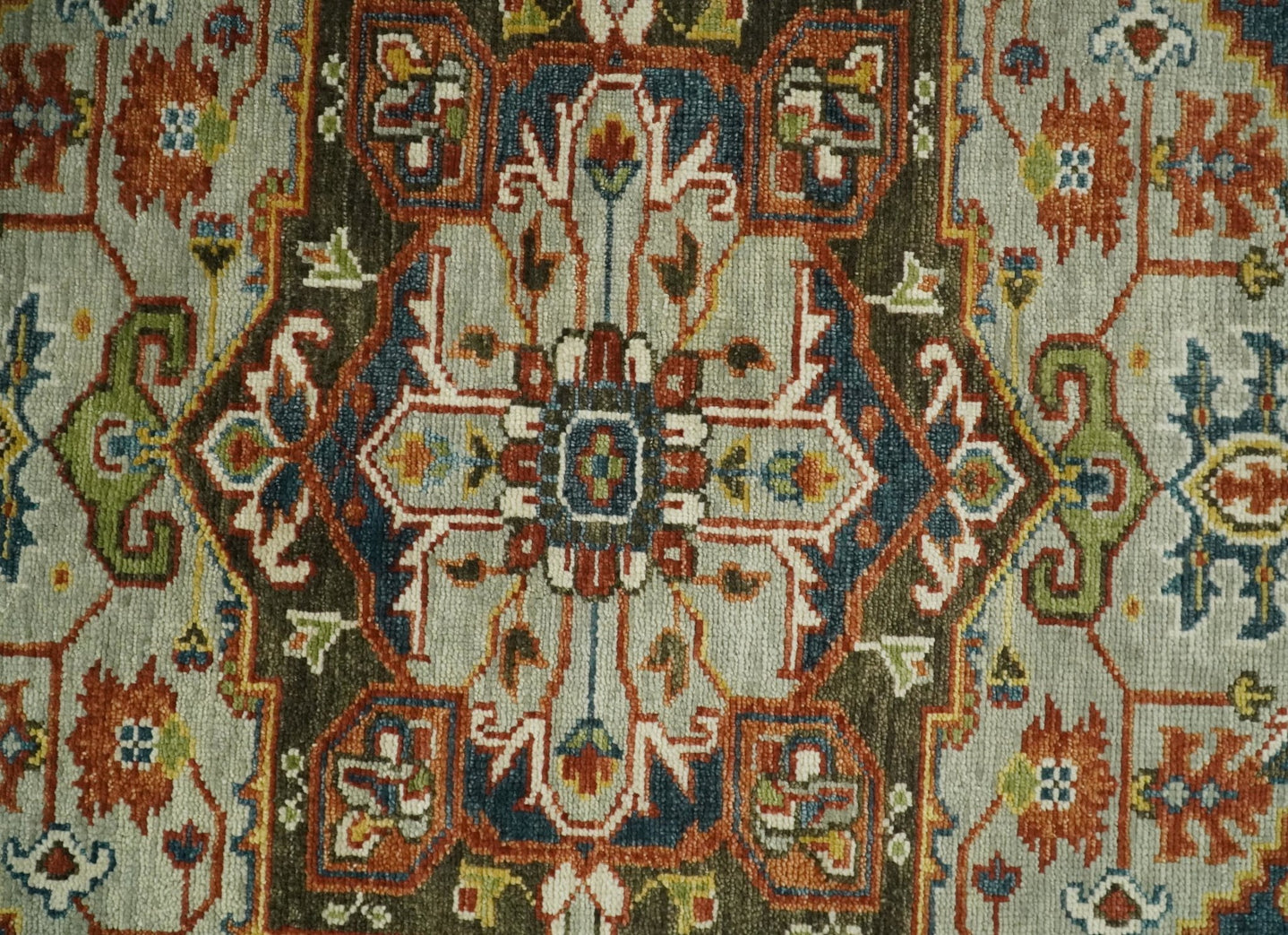 Oversize 5x8, 6x9, 8x10, 9x12, 10x14 and 12x15 Brown and Blue Traditional Persian Eclectic Hand Knotted Area Rug | TRDCP205 - The Rug Decor