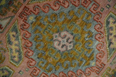 Peach, Mustard, Brown and Gray Oriental Hand Knotted Multi Size Wool Area Rug, Living Room and Bedroom Rug - The Rug Decor