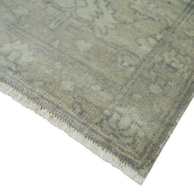 Persian Oushak 2x3 Hand Knotted Beige and Gray Traditional Wool Rug | N5423 - The Rug Decor