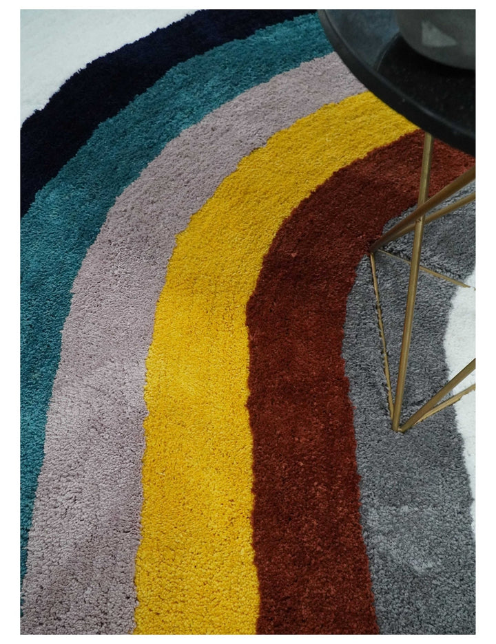 Plush Rainbow Kids, Nursery and Playroom Rug, 3x5, 4x6 and 5x7 Hand Woven Shag - The Rug Decor