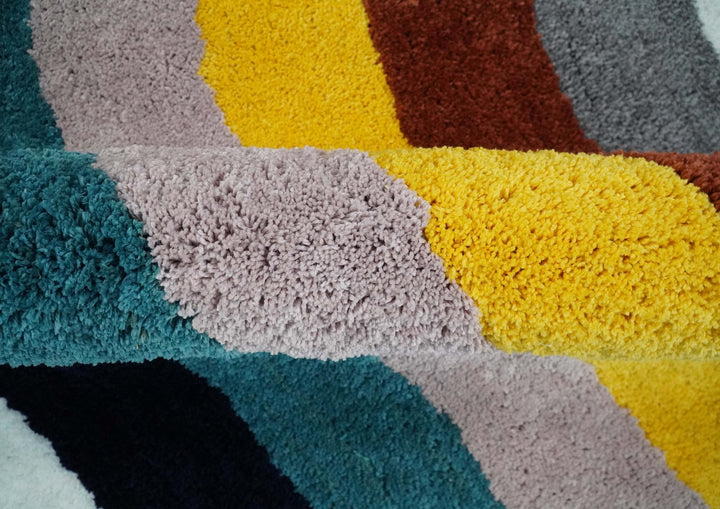 Plush Rainbow Kids, Nursery and Playroom Rug, 3x5, 4x6 and 5x7 Hand Woven Shag - The Rug Decor