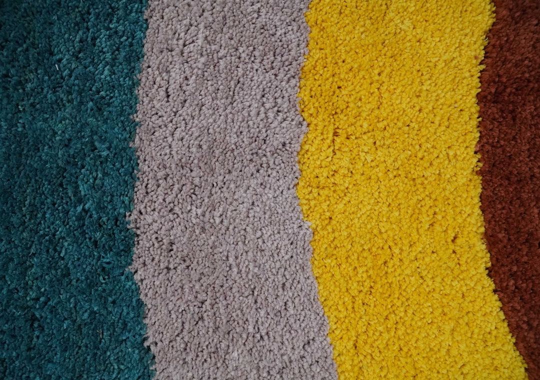 Plush Rainbow Kids, Nursery and Playroom Rug, 3x5, 4x6 and 5x7 Hand Woven Shag - The Rug Decor