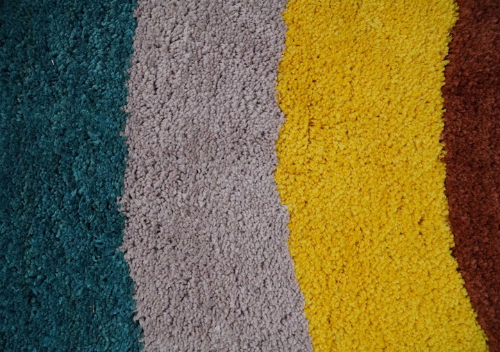 Plush Rainbow Kids, Nursery and Playroom Rug, 3x5, 4x6 and 5x7 Hand Woven Shag - The Rug Decor