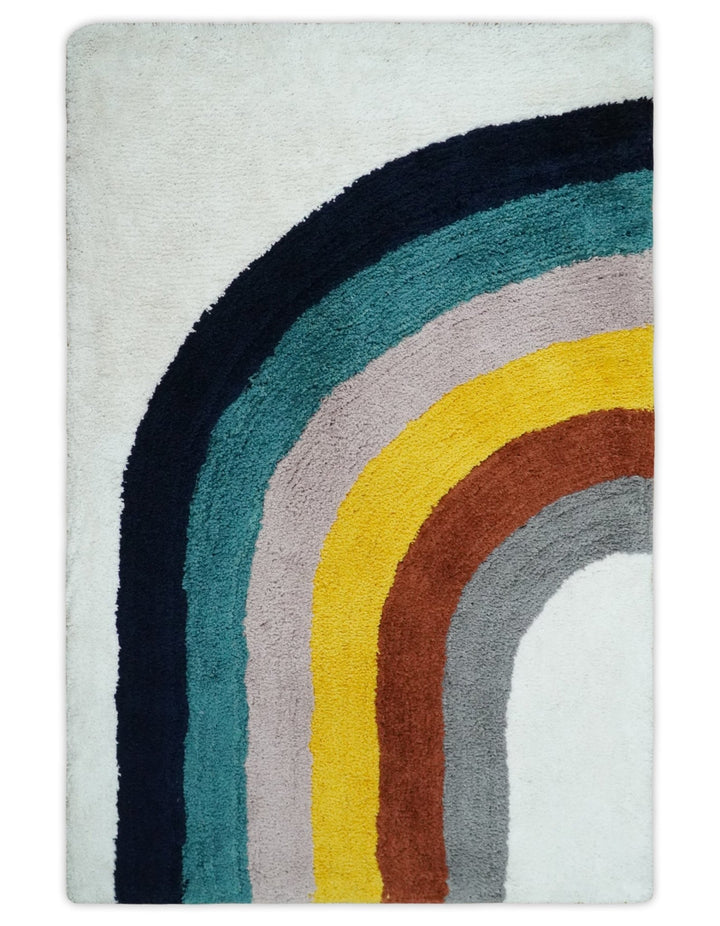 Plush Rainbow Kids, Nursery and Playroom Rug, 3x5, 4x6 and 5x7 Hand Woven Shag - The Rug Decor