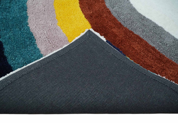 Plush Rainbow Kids, Nursery and Playroom Rug, 3x5, 4x6 and 5x7 Hand Woven Shag - The Rug Decor