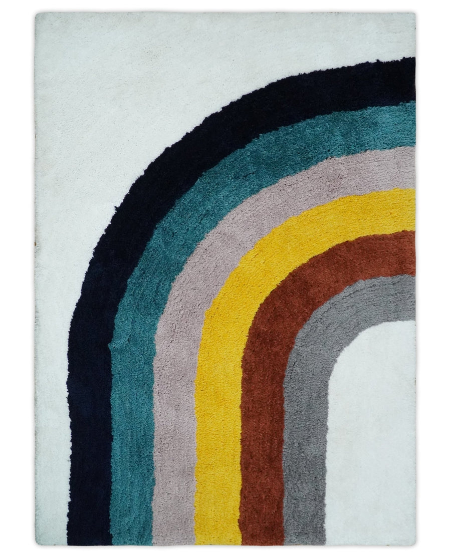 Plush Rainbow Kids, Nursery and Playroom Rug, 3x5, 4x6 and 5x7 Hand Woven Shag - The Rug Decor