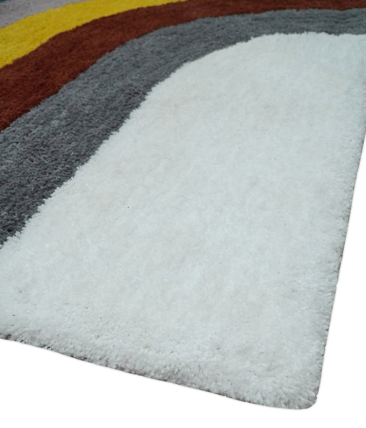 Plush Rainbow Kids, Nursery and Playroom Rug, 3x5, 4x6 and 5x7 Hand Woven Shag - The Rug Decor