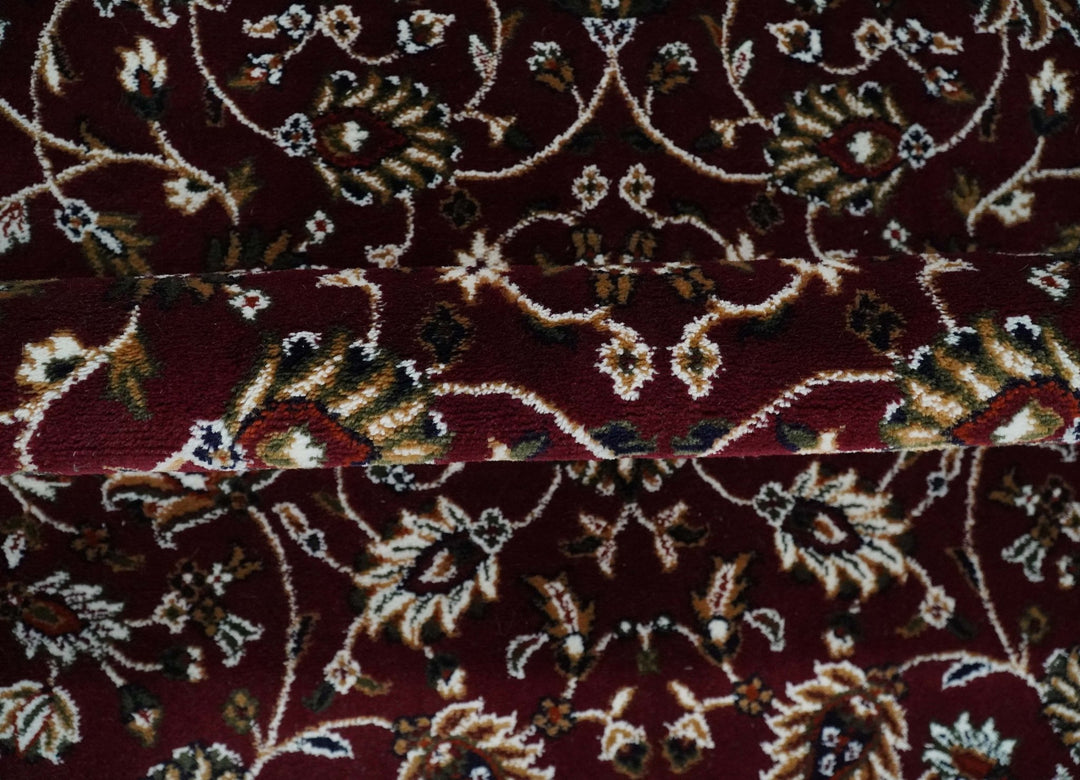 Premium Look 5x7 Woven Maroon and Ivory Traditional Pattern Area Rug - The Rug Decor