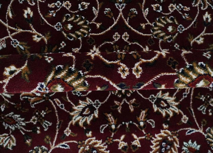 Premium Look 5x7 Woven Maroon and Ivory Traditional Pattern Area Rug - The Rug Decor