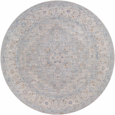 Premium look Floral Gray, Blue and Beige Traditional Design Medallion Area Rug - The Rug Decor