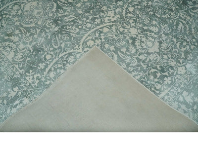 Premium look Floral Ivory and Green 5.6x8 Handloom Viscose Area Rug - The Rug Decor
