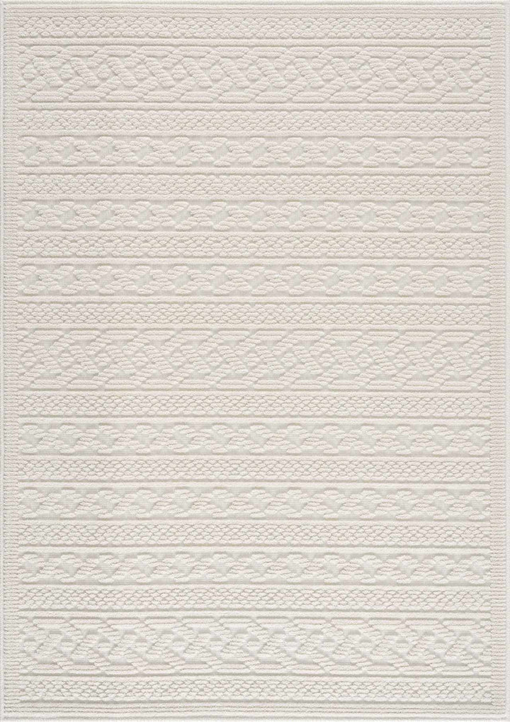 Premium look Ivory Carved Texture Tassel Design Washable area Rug - The Rug Decor