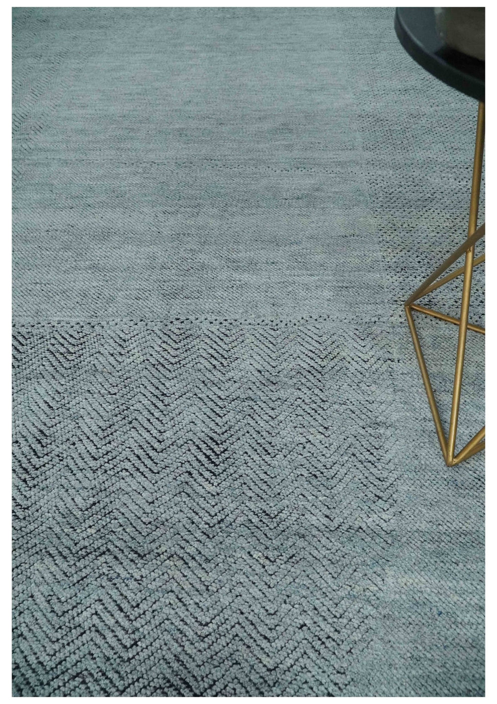 Premium Silver, gray and charcoal Contemporary Design 9x12 Hand knotted wool Area Rug - The Rug Decor