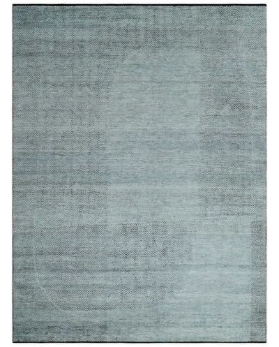 Premium Silver, gray and charcoal Contemporary Design 9x12 Hand knotted wool Area Rug - The Rug Decor