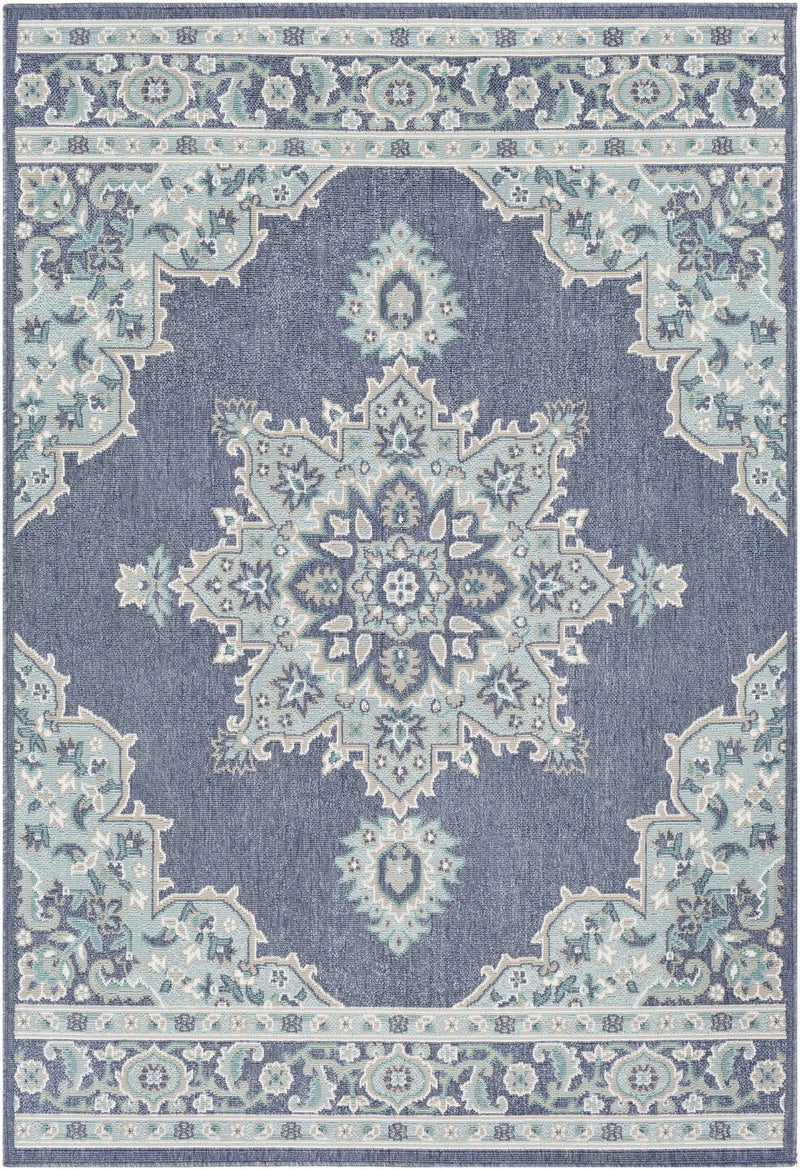 Premium style Blue, Teal and green Traditional Medallion Outdoor Safe Area Rug - The Rug Decor