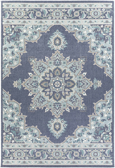 Premium style Blue, Teal and green Traditional Medallion Outdoor Safe Area Rug - The Rug Decor