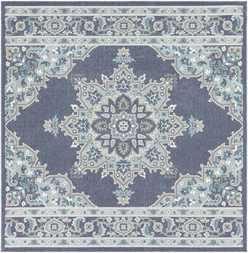 Premium style Blue, Teal and green Traditional Medallion Outdoor Safe Area Rug - The Rug Decor