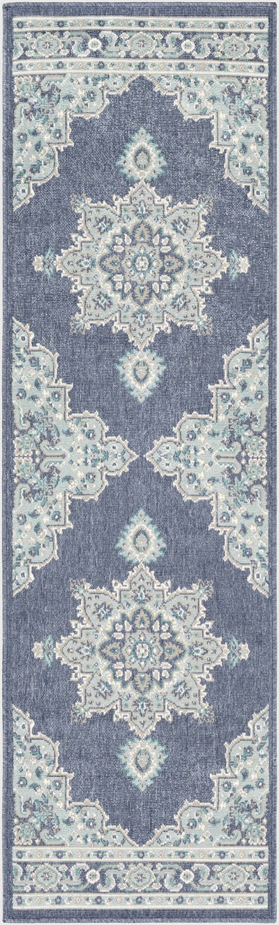 Premium style Blue, Teal and green Traditional Medallion Outdoor Safe Area Rug - The Rug Decor