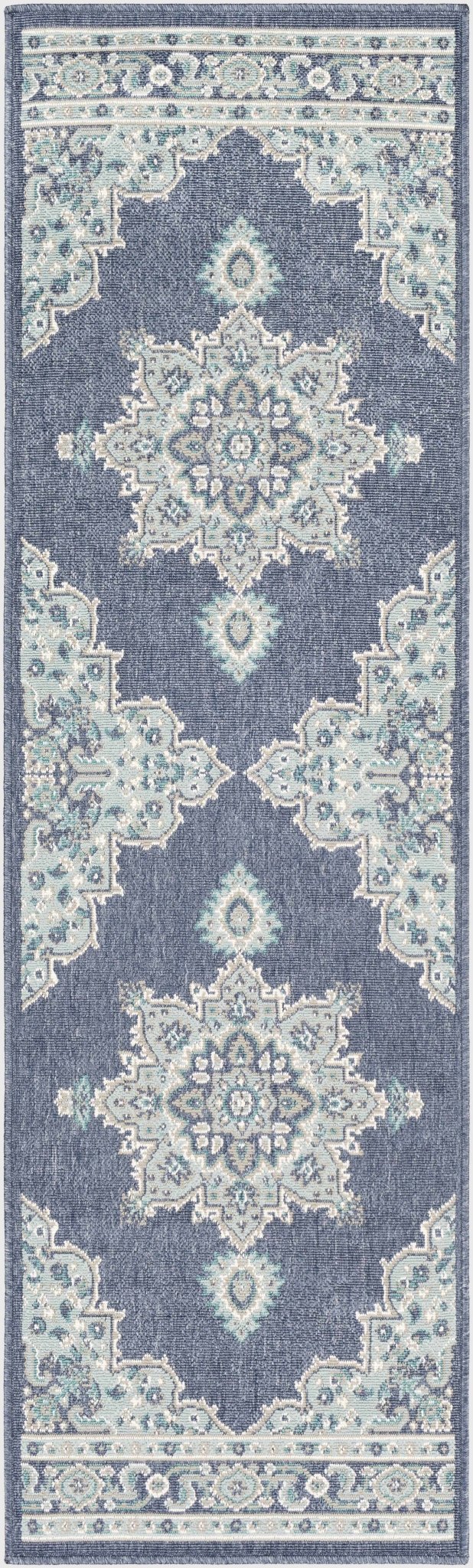 Premium style Blue, Teal and green Traditional Medallion Outdoor Safe Area Rug - The Rug Decor