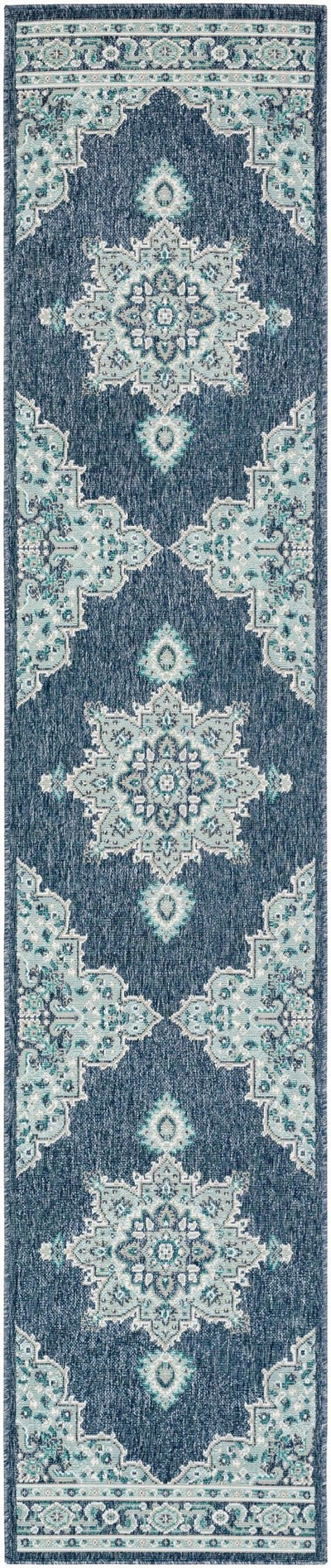 Premium style Blue, Teal and green Traditional Medallion Outdoor Safe Area Rug - The Rug Decor