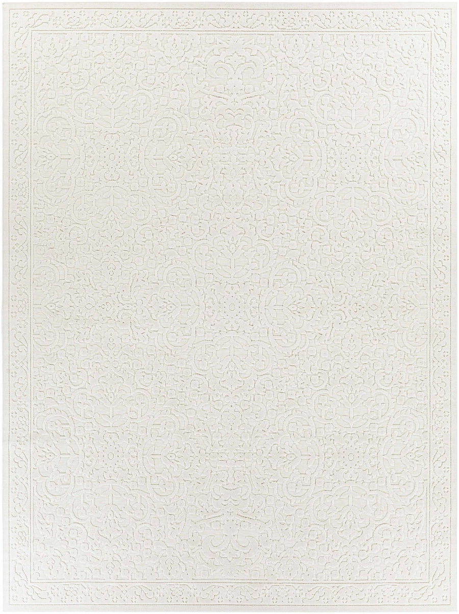 Premium style contemporary self Texture Ivory Outdoor Safe Area Rug - The Rug Decor