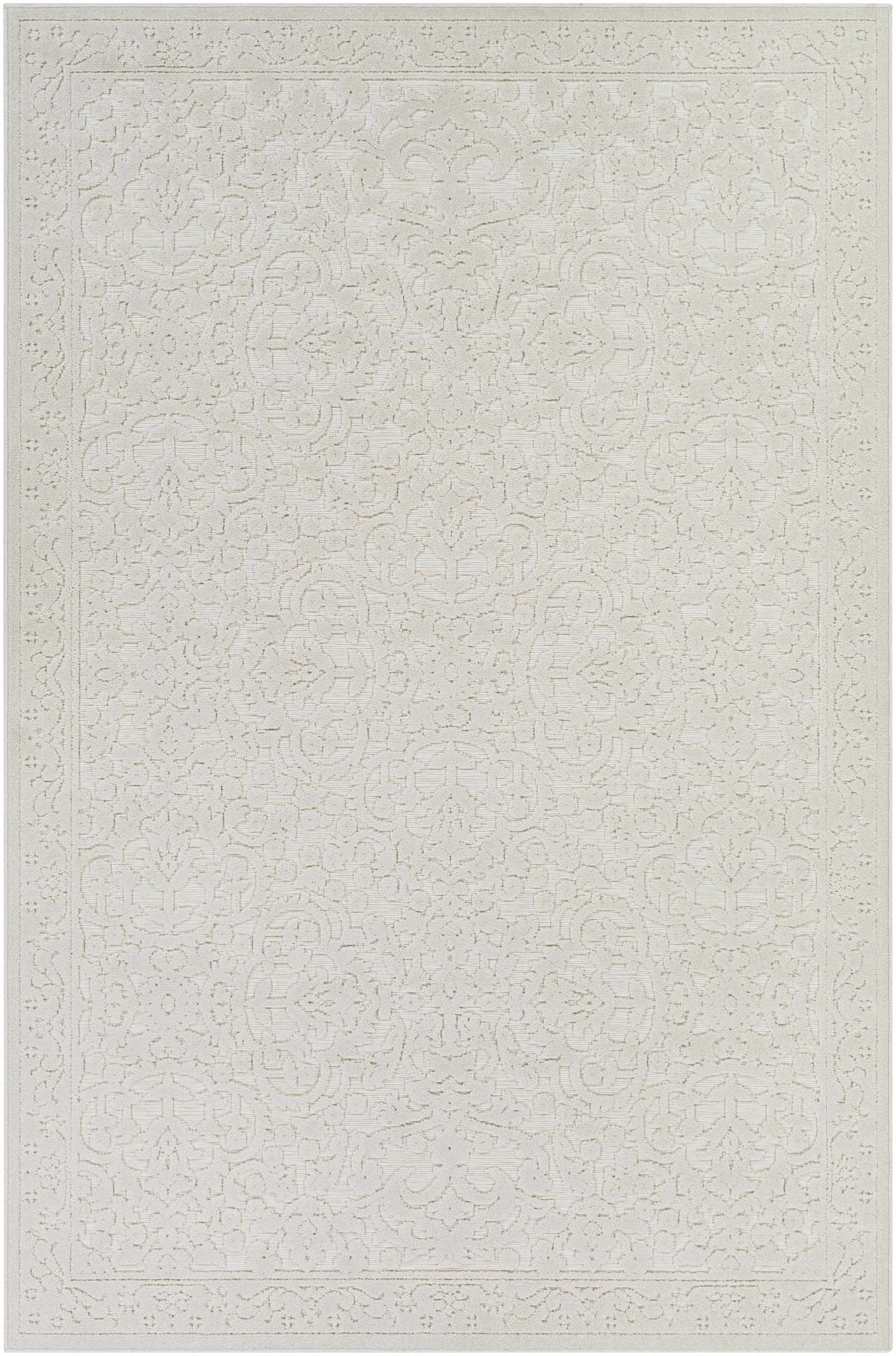 Premium style contemporary self Texture Ivory Outdoor Safe Area Rug - The Rug Decor