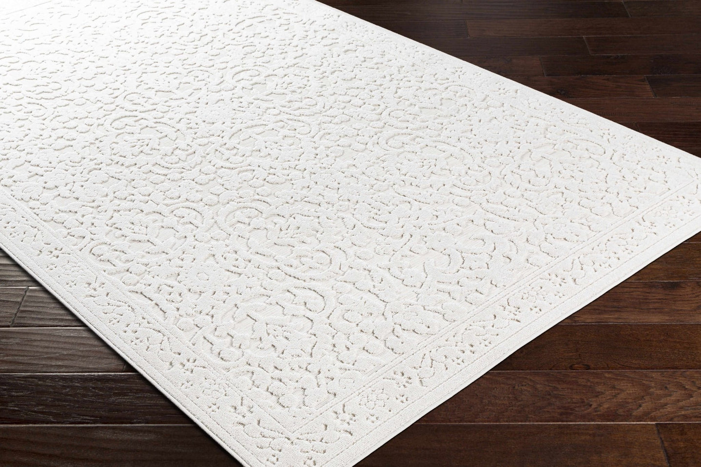 Premium style contemporary self Texture Ivory Outdoor Safe Area Rug - The Rug Decor