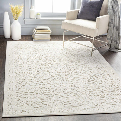 Premium style contemporary self Texture Ivory Outdoor Safe Area Rug - The Rug Decor