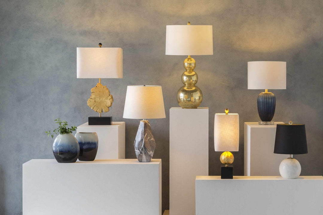 Premium White, Gold and Black Modern Table Lamp Perfect for Home Decor - The Rug Decor