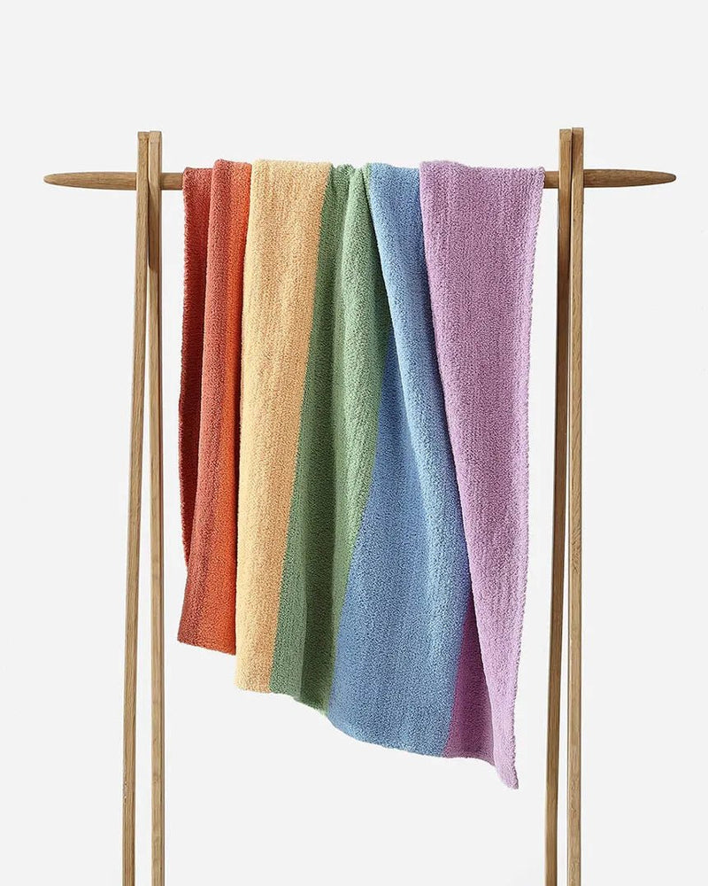 Rainbow Colorful Striped Throw for Couch or Bed - The Rug Decor