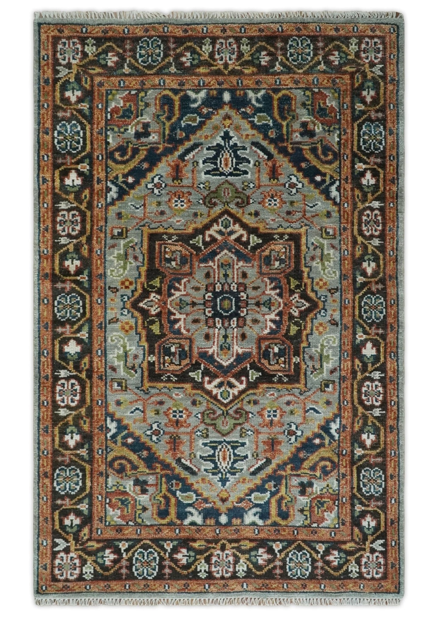 Ready to Ship 8x10, 9x12, 10x14 Traditional Antique Style Medallion Hand Knotted Area Rug - The Rug Decor
