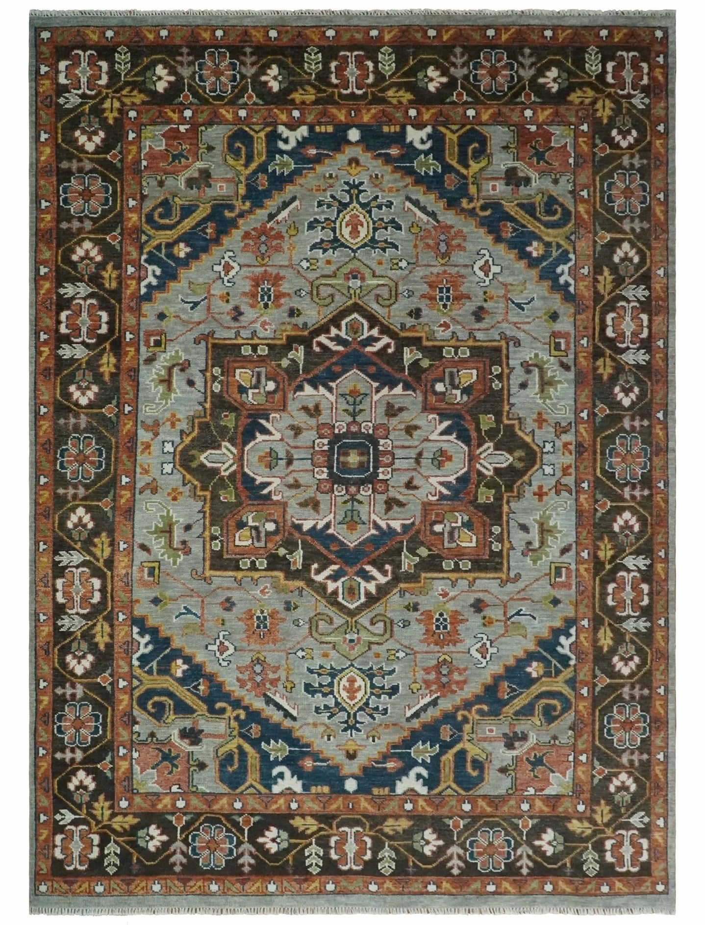 Ready to Ship 8x10, 9x12, 10x14 Traditional Antique Style Medallion Hand Knotted Area Rug - The Rug Decor