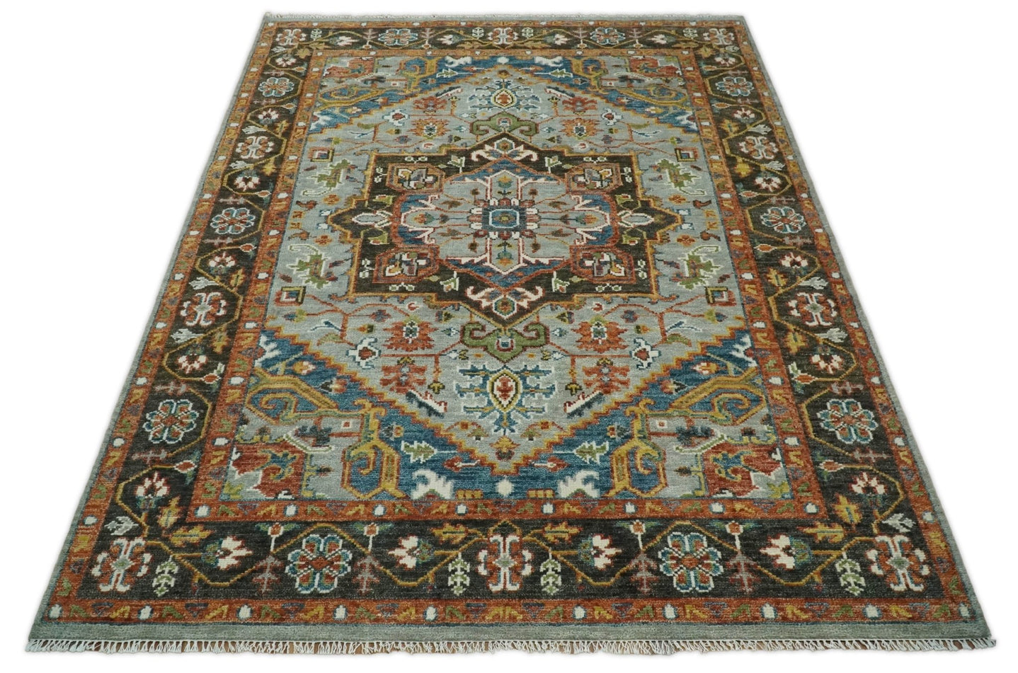 Ready to Ship 8x10, 9x12, 10x14 Traditional Antique Style Medallion Hand Knotted Area Rug - The Rug Decor