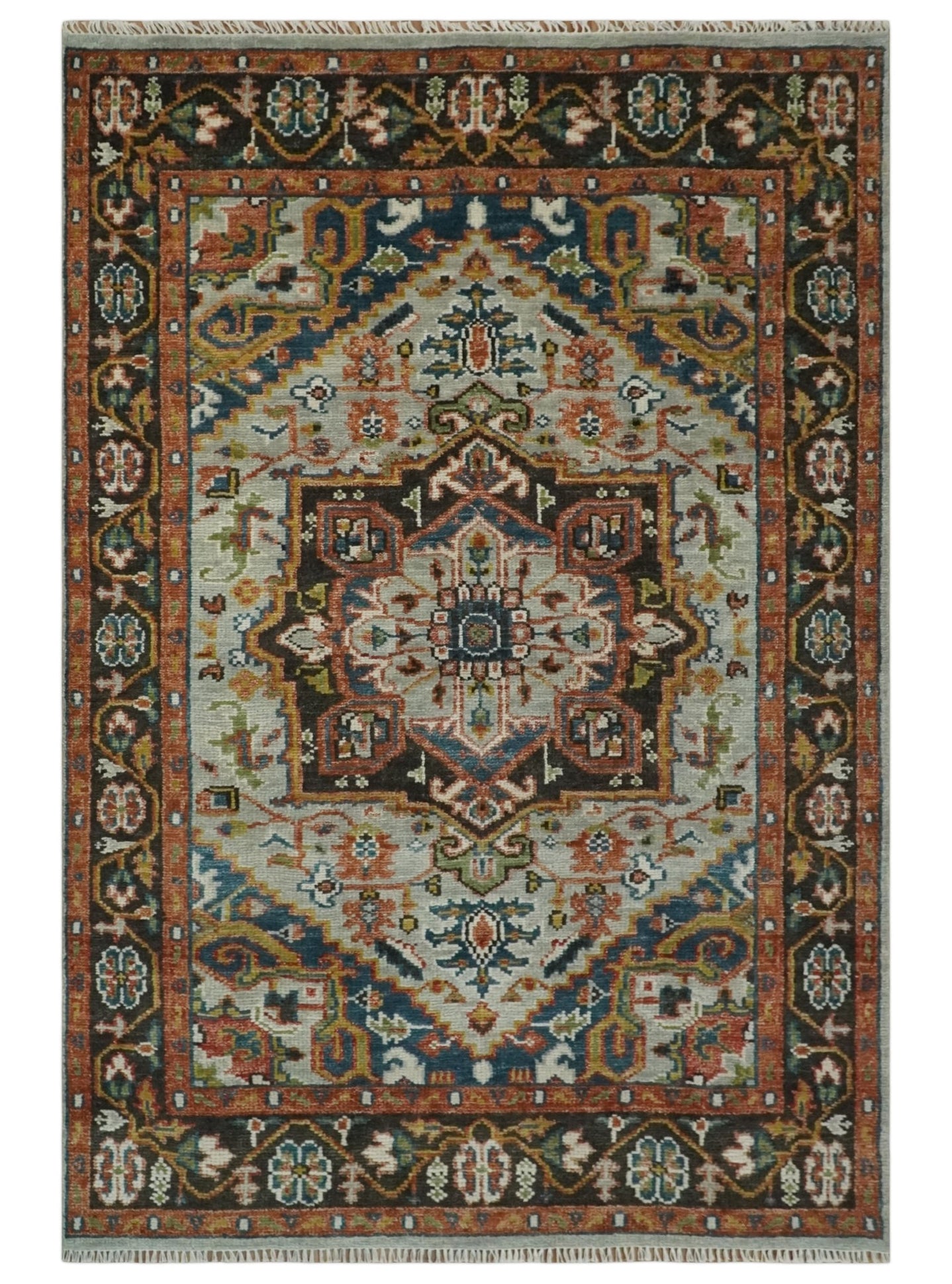 Ready to Ship 8x10, 9x12, 10x14 Traditional Antique Style Medallion Hand Knotted Area Rug - The Rug Decor