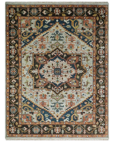 Ready to Ship 8x10, 9x12, 10x14 Traditional Antique Style Medallion Hand Knotted Area Rug - The Rug Decor