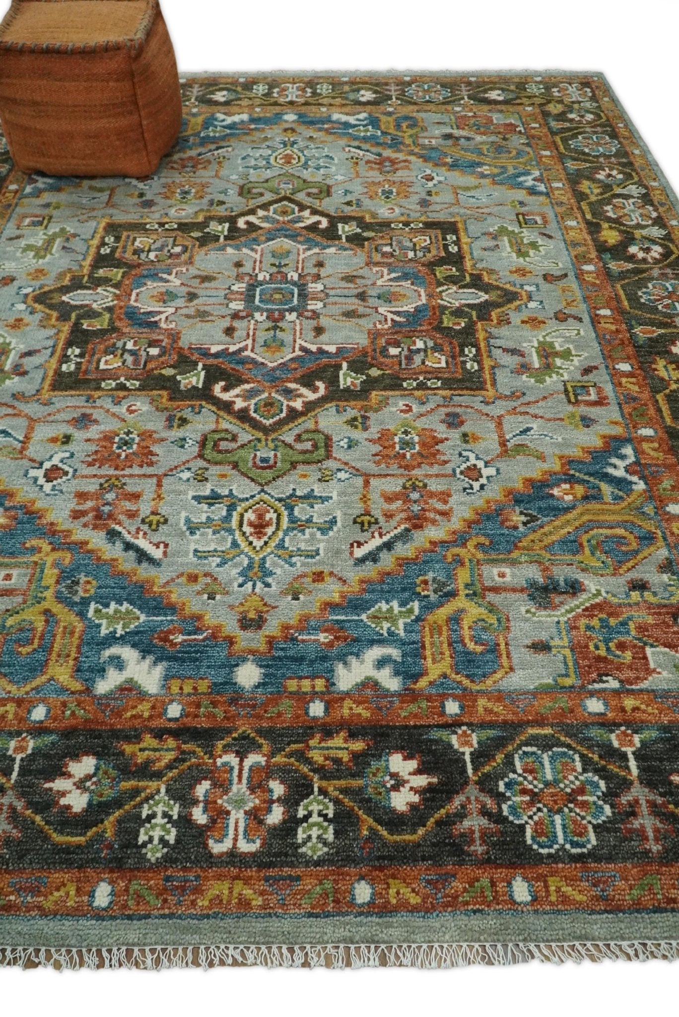 Ready to Ship 8x10, 9x12, 10x14 Traditional Antique Style Medallion Hand Knotted Area Rug - The Rug Decor