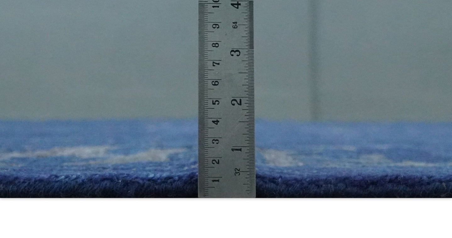 Ready to Ship Blue and Gray Hand knotted Oushak 8x10 and 9x12 wool Area Rug - The Rug Decor