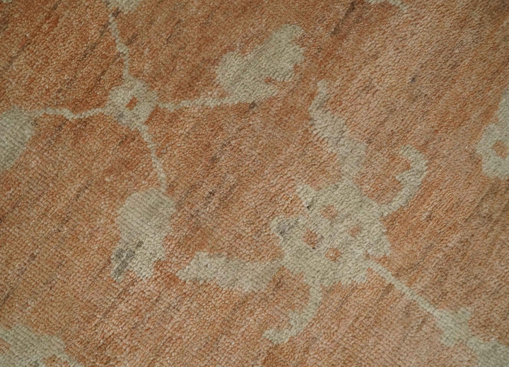 Rust and Beige Hand knotted Traditional Oushak 8x10 and 9x12 wool Area Rug - The Rug Decor