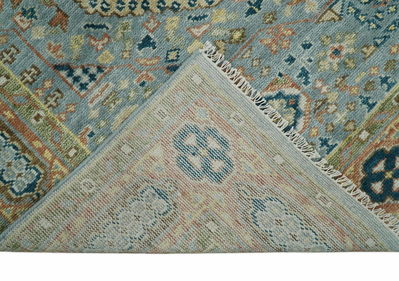 Rust and Blue Mamluk Rug 8x10, 9x12, 10x14 Hand Knotted Antique Style - The Rug Decor