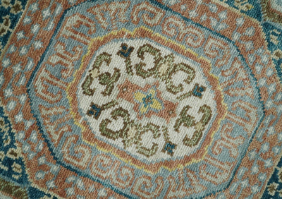 Rust and Blue Mamluk Rug 8x10, 9x12, 10x14 Hand Knotted Antique Style - The Rug Decor