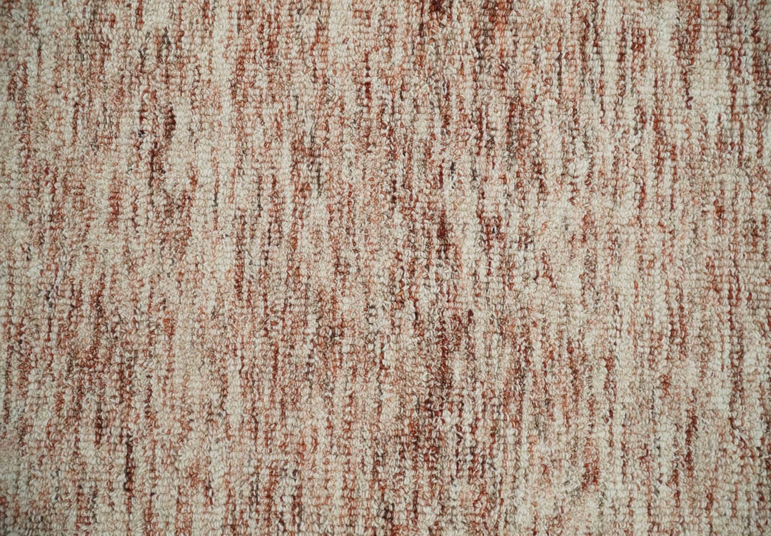 Rust and Ivory Abstract Wool Hand Woven 2x3, 3x5, 5x8, 6x9, 8x10 and 9x12 Layering Area Rug | UL63 - The Rug Decor
