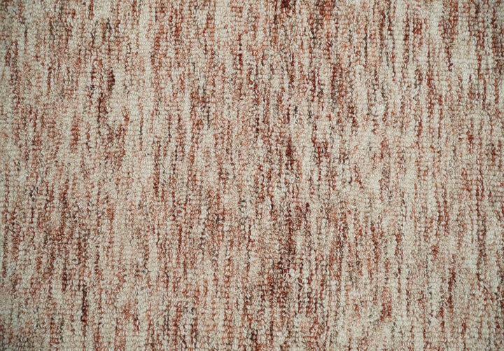 Rust and Ivory Abstract Wool Hand Woven 2x3, 3x5, 5x8, 6x9, 8x10 and 9x12 Layering Area Rug | UL63 - The Rug Decor
