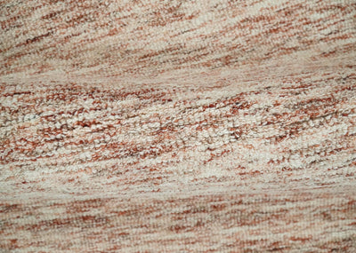 Rust and Ivory Abstract Wool Hand Woven 2x3, 3x5, 5x8, 6x9, 8x10 and 9x12 Layering Area Rug | UL63 - The Rug Decor