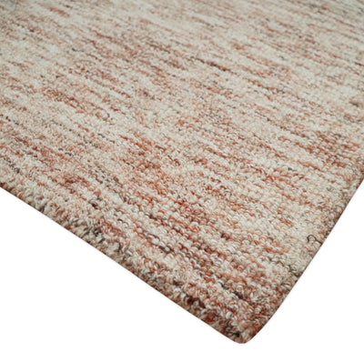 Rust and Ivory Abstract Wool Hand Woven 2x3, 3x5, 5x8, 6x9, 8x10 and 9x12 Layering Area Rug | UL63 - The Rug Decor