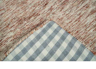 Rust and Ivory Abstract Wool Hand Woven 2x3, 3x5, 5x8, 6x9, 8x10 and 9x12 Layering Area Rug | UL63 - The Rug Decor