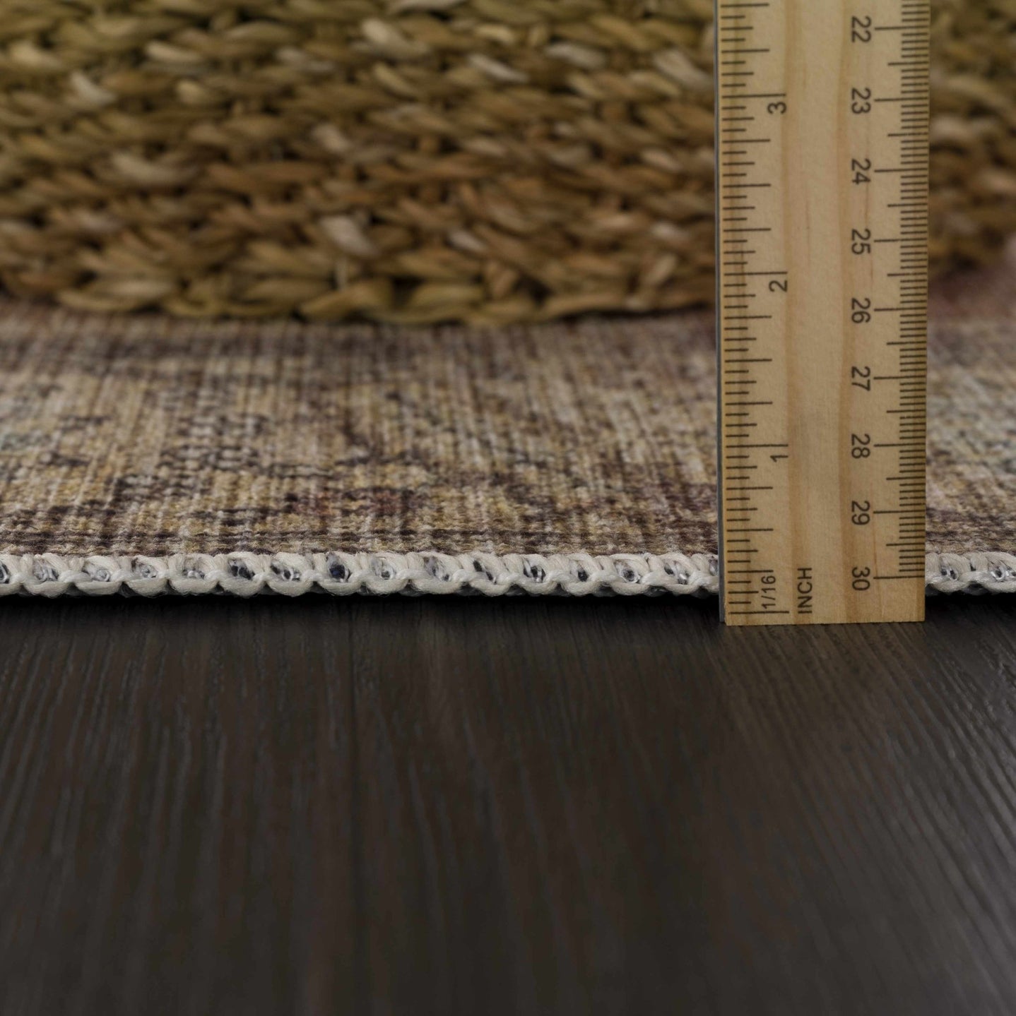 Rust, Beige, Brown and Charcoal vintage Style Medallion design Machine washable Rug - The Rug Decor