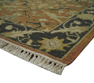 Rust, Black and Beige 3x5 Oriental Hand Woven Soumak Dhurrie Wool Area Rug - The Rug Decor