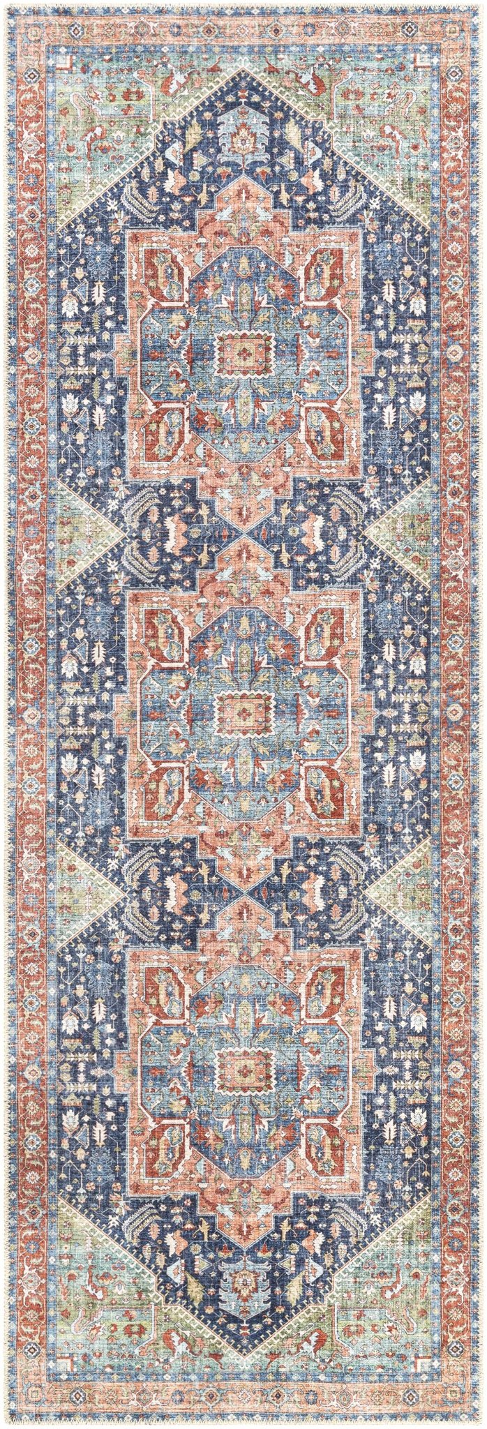 Green/blue Rust Rug Rust, Blue and Green Traditional Heriz Multi Size Washable Turkish Rug ...